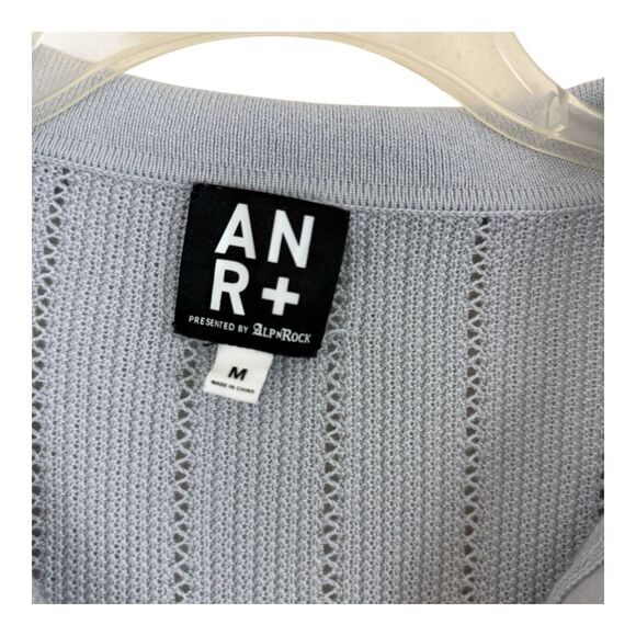 ANR+ ALP N ROCK Collared Sweater Women’s Sz Medium Short Sleeves Gray Cotton - Picture 3 of 9